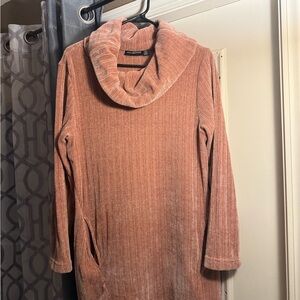 Nina Leonard Cowl Neck Sweater - Warm Rust